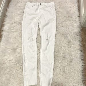 High Rise Skinny White Jeans